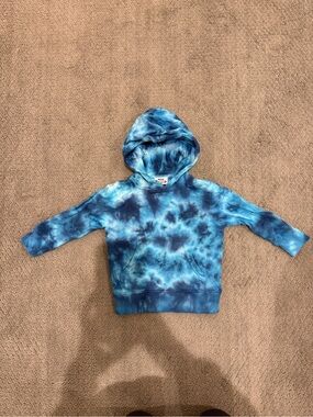 Kids Blue Tie-Dye Hoodie Sweatshirt - Cozy Pullover